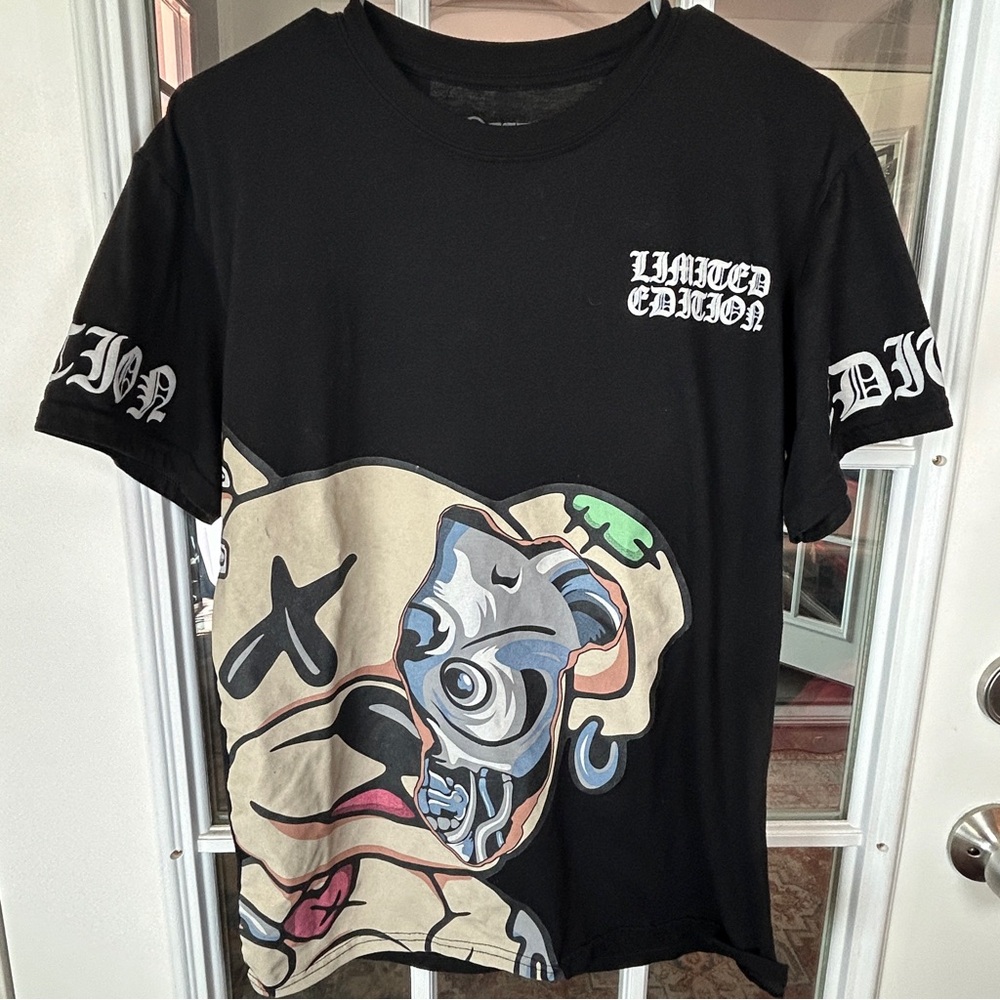 RGSTR Limited Edition‎ Black T-Shirt Split Face Size Medium